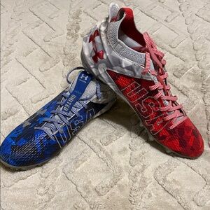 Under Armour Men's USA Red and Blue Football Cleats